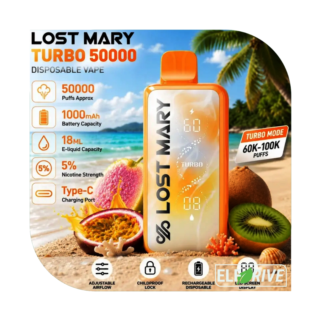 LOST MARY MT50000 TURBO BLACKBERRY RASPBERRY LIME 5%
