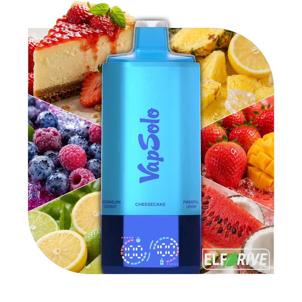 VAPSOLO SIXER 180K 6IN1 CHEESECAKE & PINEAPPLE LEMON & BLUEBERRY SOUR RASPBERRY & STRAWBERRY MANGO & LEMON LIME & WATERMELON COCONUT 5%